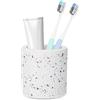 BOJDOPIE - Portaspazzolino in diatomite, assorbe l'acqua, asciugatura rapida, organizer per il piano di lavoro del bagno, supporto per dentifricio, pennelli da trucco, rasoi (bianco)
