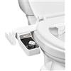 VEVOR Attacco per WC Bidet da 7 mm, Attacco per Sedile WC Ultrasottile con 2 Ugelli Retrattili e Pressione dell'Acqua Regolabile, Spruzzatore di Acqua Fredda non Elettrico, Anteriore e posteriore