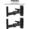 Proel KP570 Coppia di Supporti staffe per casse monitor a parete e muro, Nero