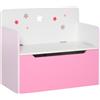 HOMCOM Cassapanca Contenitore con Schienale in Legno e decorazioni a stella per Bambini da 3-6 Anni, in MDF, 60x30x50 cm, Rosa| Aosom Italy