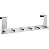 ALCO-Albert 2864 - Appendiabiti per Porta, Acciaio Inox con 6 Ganci, Guida a Muro, 1 Pezzo