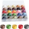 LUBOXIN 25 Rotoli 10m x 0,55 mm Filo Cerato Colorati, Filo Cerato in Poliesterein, Cordoncino Cerato con Scatola per Creazione di Braccialetti Collana, Cucito in Pelle, Artigianato Fai Da Te