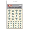 APLI Kids 11807 - Adesivi con stelle olografiche grandi e piccole, 3 fogli