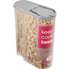 keeeper Contenitore per Alimenti Secchi Jean, Coperchio Ripiegabile, 5 L, Polipropilene, 24 x 11,5 x 30,5 cm, Nordic Grey (Grigio)
