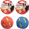 Camon Palla in gomma e tennis con squeaker Rossa o Blu 8,9cm Giochi per Cani