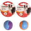 Camon Palla Baseball bicolore in TPR con squeaker Viola o Arancio 10,6cm Giochi per Cani