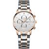 NIBOSI Orologio Cronografo da Donna, Quadrante Bianco, Bracciale Bicolore Acciaio e Oro Rosa, Regalo, Raffinato, Elegante, Impermeabile, alla Moda, Stiloso, Fashion, di Lusso, Casual, Sportivo, Chic