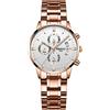 NIBOSI Orologio Cronografo da Donna, Quadrante Bianco, Cassa e Bracciale in Acciaio Oro Rosa, Moderno, Casual, Sportivo, Raffinato, alla Moda, di Lusso, Impermeabile, Regalo, Fashion, Stiloso, Chic