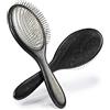 BESTOOL Spazzola per capelli-Spazzola per capelli grande in legno naturale con pin in metallo Massetto per cuoio capelluto nero per donna Cura dei capelli per capelli Aggiungi lucentezza (Ovale)