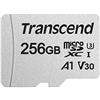 Transcend TS256GUSD300S-A Scheda di Memoria MicroSDXC 300S, 256 GB, Con adattatore, Imballaggio Standard