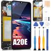 ARSSLY Display LCD per Samsung Galaxy A20e 2019 SM-A202F LCD Touch Digitizer Assemblaggio Schermo Schermo di Ricambio con Riparazione Kit (Nero con Cornice)