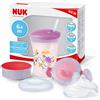 NUK 3-in-1 Set per imparare a bere con Trainer Cup bicchiere antigoccia (6+ mesi), | 230 ml | Senza BPA | viola