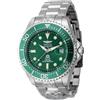 Invicta Pro Diver Orologio da Uomo in acciaio inossidabile con movimento Automatico - 47mm, Argento/Verde
