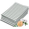 ZOLLNER 5 strofinacci in cotone 50x70 cm - canovacci assorbenti e lunga durata - lavabili a 60°C - a righe verde scuro e bianche - Qualità gastronomica - certificato OEKO TEX (R)