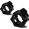 G5 HT SPORT Coppia di Ferma Bilancieri Olimpici da 30 e 50 MM Blocca Dischi, Clip per Collare, Chiusura Bilanciere, Accessori a Body Pump, Morsetti Barra Olimpico, Fitness, Weightlifting (30 mm Nero)