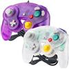 Reiso Gamecube Controller NGC Classic Wired Controller per console Wii Game Cube (viola trasparente e bianco trasparente), confezione da 2