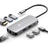 NOVOO Hub USB C, NOVOO 7 in 1 multiporta Adattatore da HDMI 4K, Ethernet RJ45, 3 USB 3.0 & USB 2.0, tipo C 100W PD Docking Station Compatibile con MacBook Pro/Air,Surface Pro/Go,Pad Pro/Air,Dell,HP