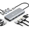 NOVOO Hub USB C con 2 HDMI 4K, 11 in 1 Docking Station di Tipo C, RJ45 Gigabit Ethernet, 2 USB 3.0, 2 USB 2.0, VGA, Hub Adattatore USB C 100W PD, Schede SD/TF per MacBook Pro Air M2 M1