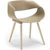 REDÒKASA Sedia in polipropilene DILETTA con gambe in faggio, resistente ai raggi UV, design moderno, ideale per sala da pranzo, cucina, sala d'attesa, bar, ristoranti (Tortora, 1)