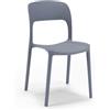 REDÒKASA Sedia in polipropilene KATE, impilabile, resistente ai raggi UV, design moderno, ideale per sala da pranzo, cucina, sala d'attesa, bar, ristoranti o da esterno (Grigio asfalto, 1)