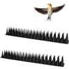 Mikiuly Dissuasori Piccioni, Dissuasori per Piccioni, Spuntoni per Piccioni, Piccioni Dissuasori Balcone, Spuntoni Uccelli con 30 cm Base di Plastica, per Tetto Recinzione Balcone Grondaie, Nero, 2pcs