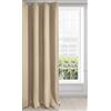 Eurofirany LOGAN Tenda Oscurante Extra Lunga - 1 Unità, Occhielli, Blocco della Luce, Oscuramento della Stanza, Camera da Letto, Soggiorno, 140x270 cm, Beige
