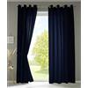 Gardinenbox Berlino 20405N2 - Set di 2 tende con occhielli, 225 x 140 cm, colore: blu scuro, opaco, in microfibra