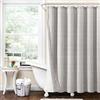 Lush Decor Farmhouse - Set di 2 tende da doccia in tessuto velato con fodera in PEVA, 183 x 183 cm, grigio
