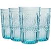 Bormioli Rocco - Set di 4 bicchieri romantici, 453 ml, colore: Azzurro