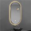 GQJNHUI Specchio Da Bagno Ovale A LED, 40x60cm|40x70cm|40x80cm|50x80cm|50x100cm Specchio Illuminato Con Cornice In Alluminio, Specchio Da Parete, Specchio Cosmetico Con Dimmerabile In 3 Colori ( Color : Black