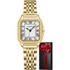 CIVO Orologio Donna Acciaio Analogico: Orologi da Polso Numeri Romani Quadrato Piccolo - Oro/Argento Orologio Quarzo Impermeabile - Regalo Classico per Donna e Ragazze
