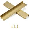 sunlithor Tirare le dita per armadi da cucina pomelli per cassetti a basso profilo porta comò bagno lungo armadio maniglie in alluminio confezione da 6 pezzi ottone spazzolato 20 cm facile