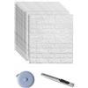 newgulzar Carta da parati 3D in Mattoni,10 pezzi DIY Carta da Parati Decorativa Autoadesiva Impermeabile,Pannello Parete Decorativo Impermeabile, Wall Sticker Wallpaper per Cucina, Bagno, Salone (Bianco)