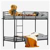 MEUBLE COSY Letto a Castello 2 Posti 90x190cm con Rete a Doghe in metallo Letti per Camerette Adulti e bambini Casa, Nero