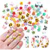 Wxgoqrcn 160 Pezzi di Farfalle Decorative Api Decorative e Fiori Ideali per Accessori Casa delle Bambole Oggetti in Miniatura e Miniature da Costruire Donando Eleganza e Originalità alle Creazioni