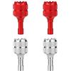 lasuroa 4 Pezzi Stick per Controller per Droni, Alluminio Joystick per Droni Staccabile Bilanciere per Pollice Ricambio per DJI Mini 3 PRO DJI Controller RC Smart Accessori (Argento, Rosso)