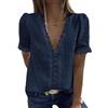 hejiagongsi Camicia Donna Elegante Maglietta Donna Manica Corta Estiva Blusa Donna Elegante Top Donna Elegante T-Shirt Camicia Bianca Donna Nera
