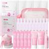 LAIKOU Set Protezione Solare Viso e Corpo, 7 pezzi Sakura Kit Skincare da Viaggio, con Crema Solare SPF 50 + Gel Doposole + Balsamo Labbra + Dischetti Tonificanti + Maschera Idratante + Serum