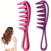 CROMPI Pettine per capelli con denti larghi, per districare capelli ricci, lisci, ricci, afro, barba antistatica, resistente al calore, adatto per acconciature professionali, spazzola da uomo, donna o