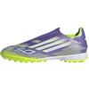 adidas F50 League Laceless Turf Football Boots, Scarpe da Calcio Unisex-Adulto, Purple Rush/Cloud White/Lucid Lemon, 44 2/3 EU