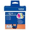 Brother Cartuccia BK/C/M/Y LC521VAL - 500 pag cad