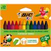 Bic Pastelli a cera BIC Kids Plastidecor Triangle con fusto triangolare in conf. 12 pezzi assortiti - 8297733