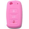 Lage Guscio Cover Chiave in Silicone per Telecomando Auto Volkswagen Golf Passat Polo Touran Tiguan Eos Touareg Caddy Amarok Lupo Seat Skoda Vari Modelli (vedere compatibilità nelle foto) 3 tasti (ROSA)