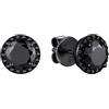MomentWish Orecchini Neri Argento 925 Halo, 1 Carato Moissanite Orecchino Nero Uomo Donna Punto Luce Simulato Diamanti Brillanti Regalo 5mm