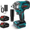 ONEVAN avvitatore a impulsi a batteria, 700Nm 1/2 avvitatore ad impulsi elettrico con 2x3.0Ah batteria, 4 velocità, brushless chiave a percussione senza fili, pistola a impulsi a batteria
