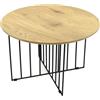 HOME DECO FACTORY Ronde Maverick Mobilier Scrivania Tavolo basso Appoint, Legno Nero, 70 x 70 x 45