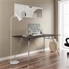 DEGHI Scrivania 150x80 cm con top in vetro nero e gambe cromate - Kinney