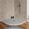 DEGHI Piatto doccia semicircolare 80 X 80 cm effetto pietra riducibile grigio - Nalos