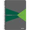 Leitz Office Quaderno a righe A5, copertina PP, rilegatura a spirale, apertura a 360 gradi, 180 pagine/90 fogli, carta certificata FSC (80 g/m²), per ufficio e scuola, Verde, 44991055