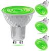 Lamptobe Lampadine LED GU10 Verde,5W Luce Spot Colorata 120 Gradi, Sostituzione Alogena MR16 50W, AC 220-240V, per Illuminazione del Paesaggio, 4-Pack